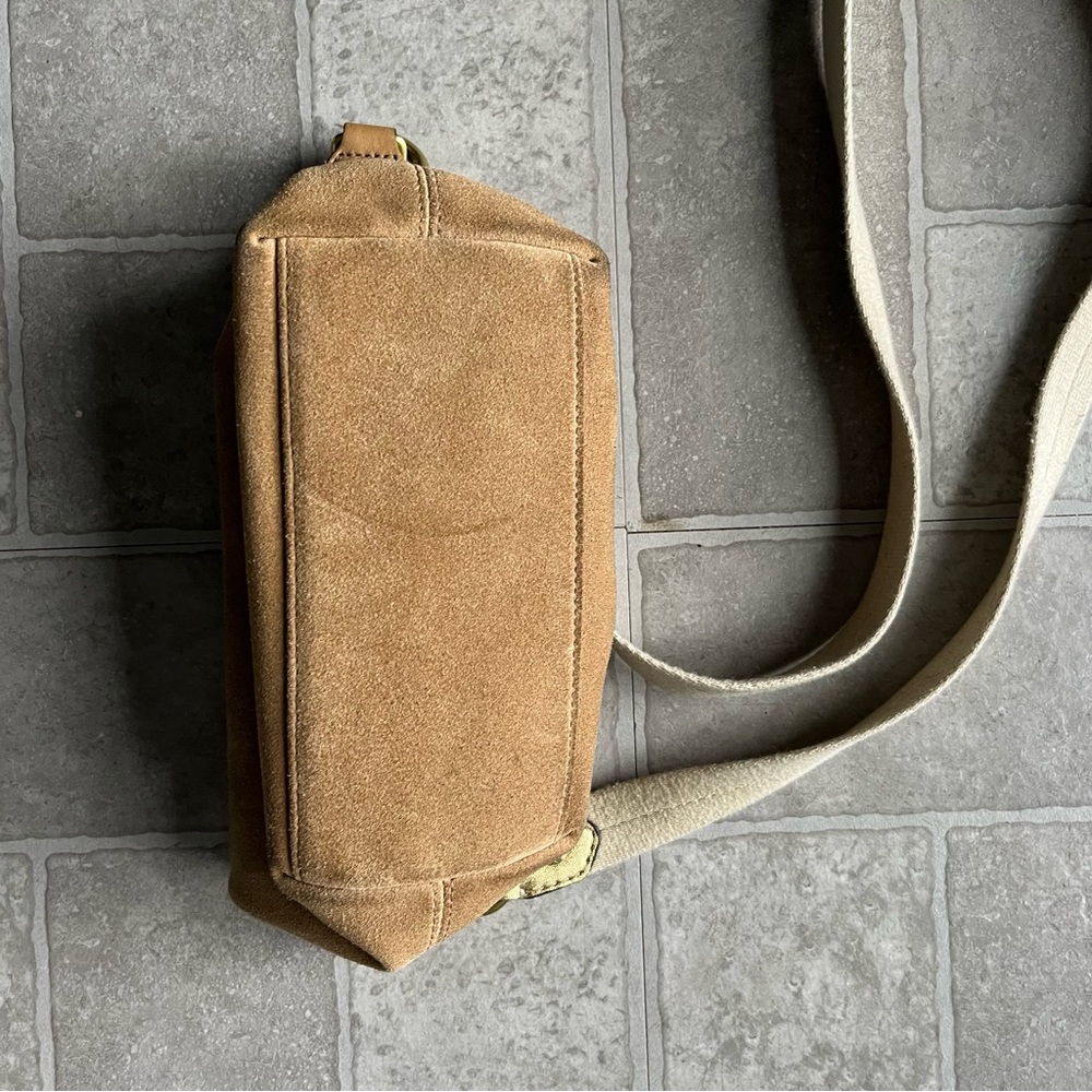 Suede Leatherware Tan Coach Mini Bag Cross Body Strap - Picture 6 of 10